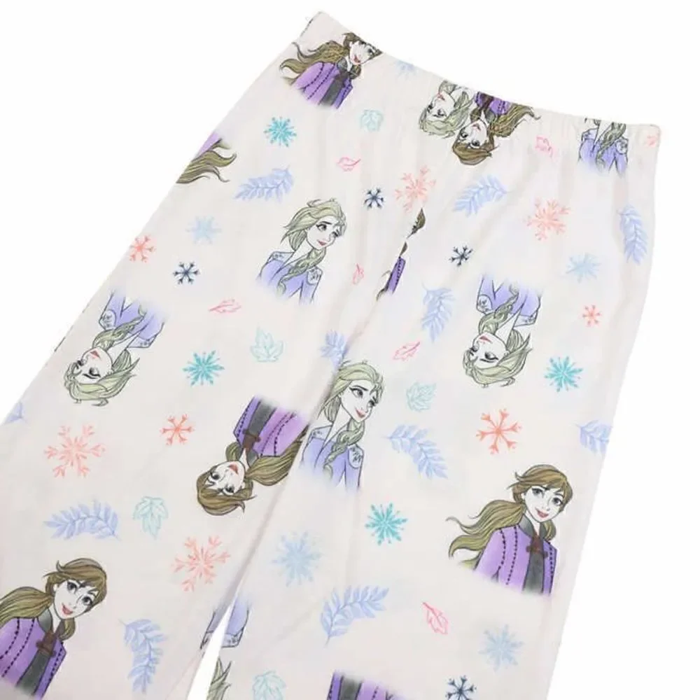 NEW! Frozen Kids' 4PC Cozy PJ Set- 2Short Sleeve Tops, 1Long Pant, 1FleeceShorts - Picture 5 of 11